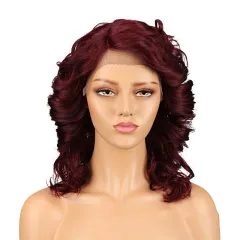 Real Hair Headgear Women Hair Stitch Lace Wig Long Curly Hair - J - View 1