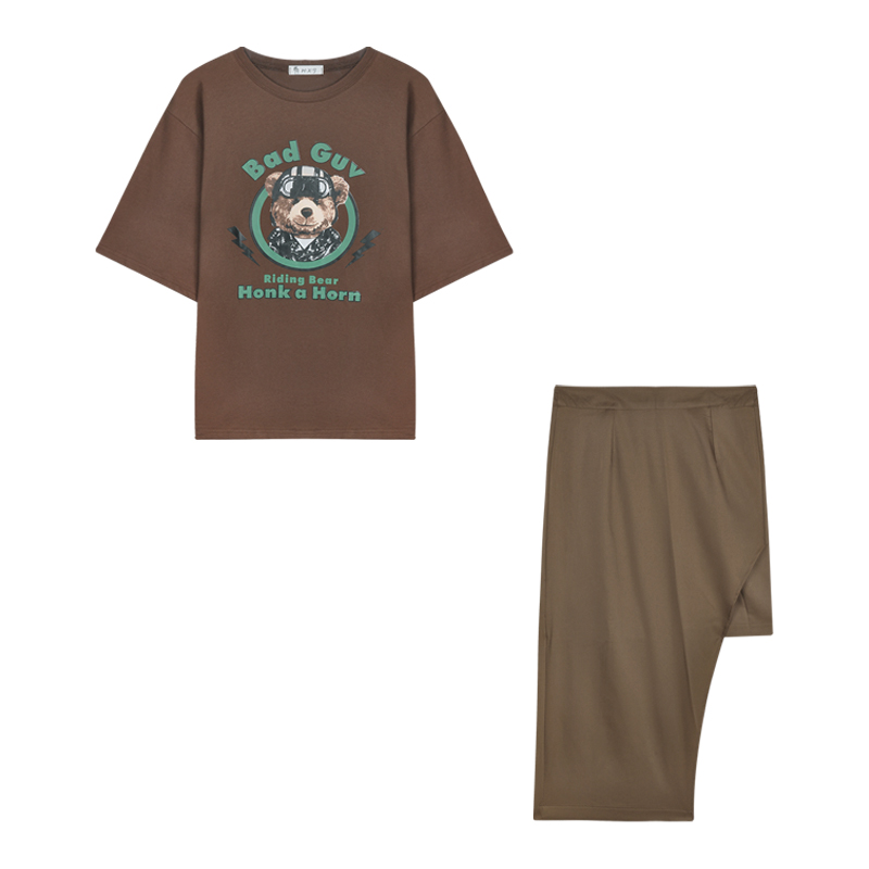 Women'S Irregular High-Waisted Mid-Length Skirt With Slits