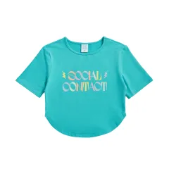 Loose Letters Sweet And Spicy Short Print Short Sleeve - Light Green - View 1