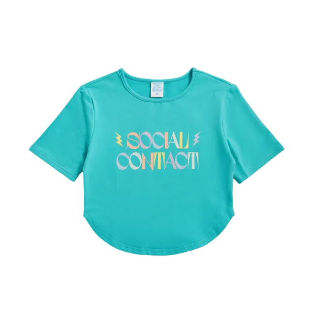 Loose Letters Sweet And Spicy Short Print Short Sleeve Light Green - Shop at LoveMi