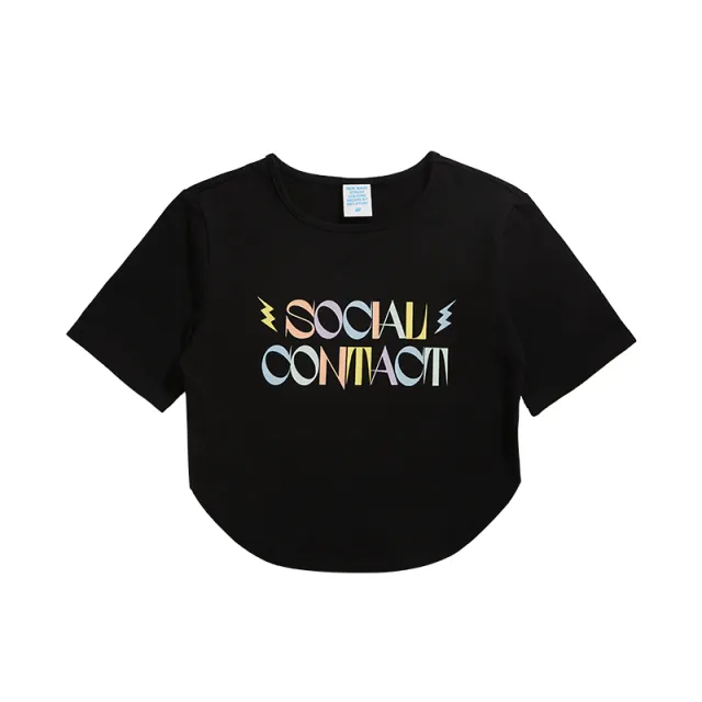 Loose Letters Sweet And Spicy Short Print Short Sleeve Black - Shop at LoveMi