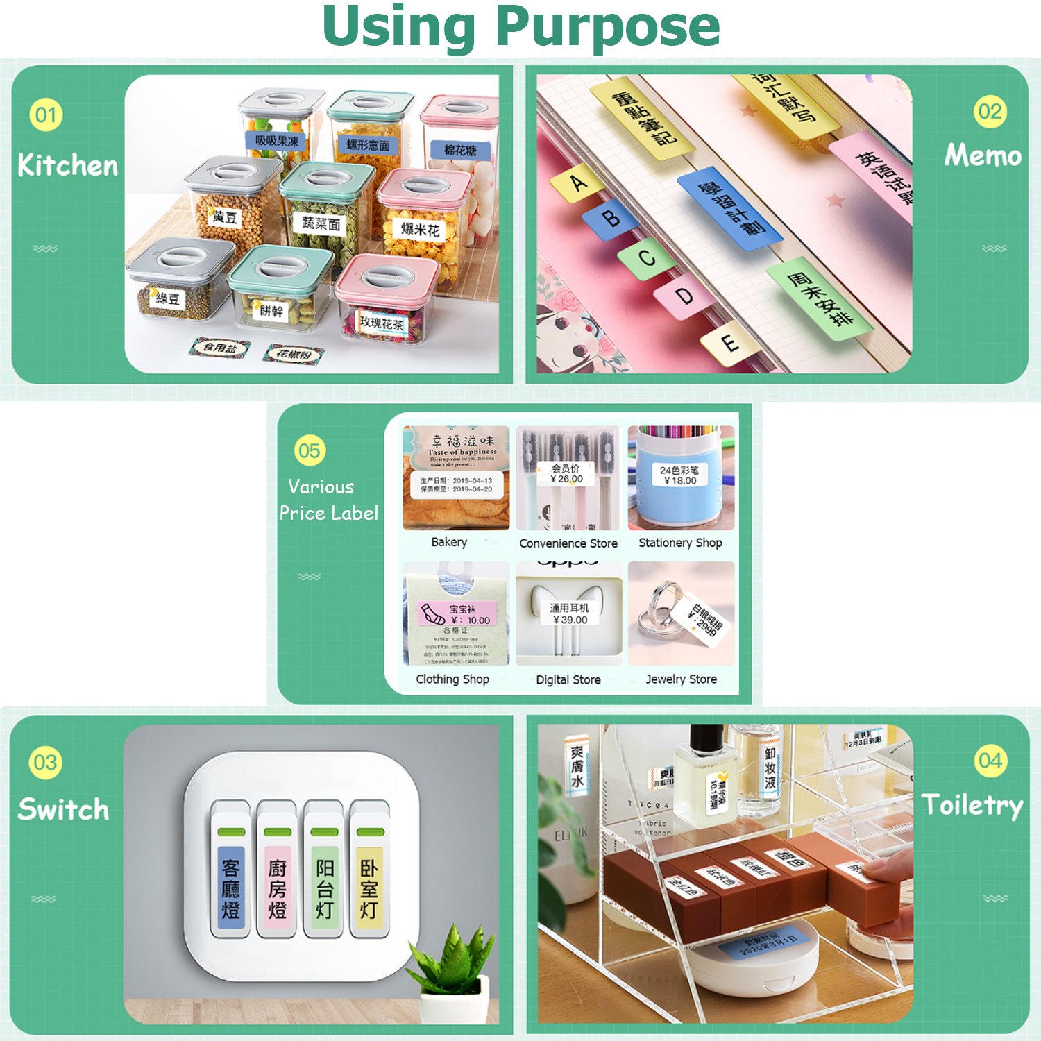 Принтер для этикеток, домашний термочувствительный принтер для наклеек, портативный Bluetooth, маленький