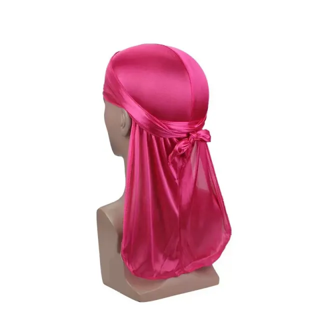 Thickened Turban Hat Silk Long Tail Pirate Hat Cloak Rose Red - Shop at LoveMi