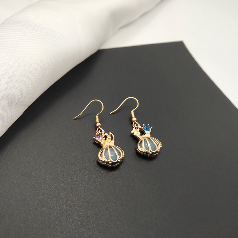 Temperament Earrings Summer Shell Small Flower Colored Diamond Retro  Baroque Ear Clip