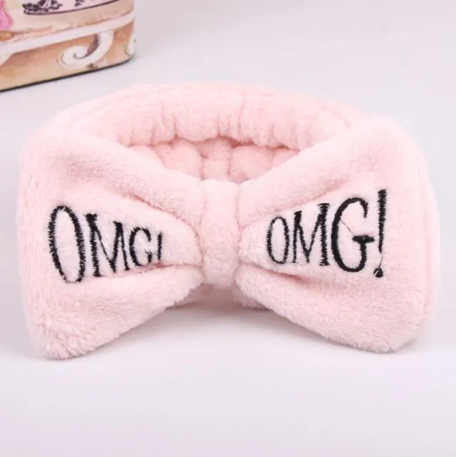 Plush Hair Band Headband Cute Bow Leather Pink - Shop at LoveMi