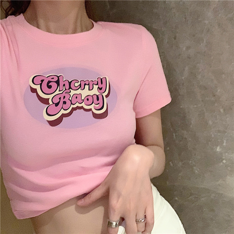 Cute And Sweet Letter Printed T-Shirt Women Summer