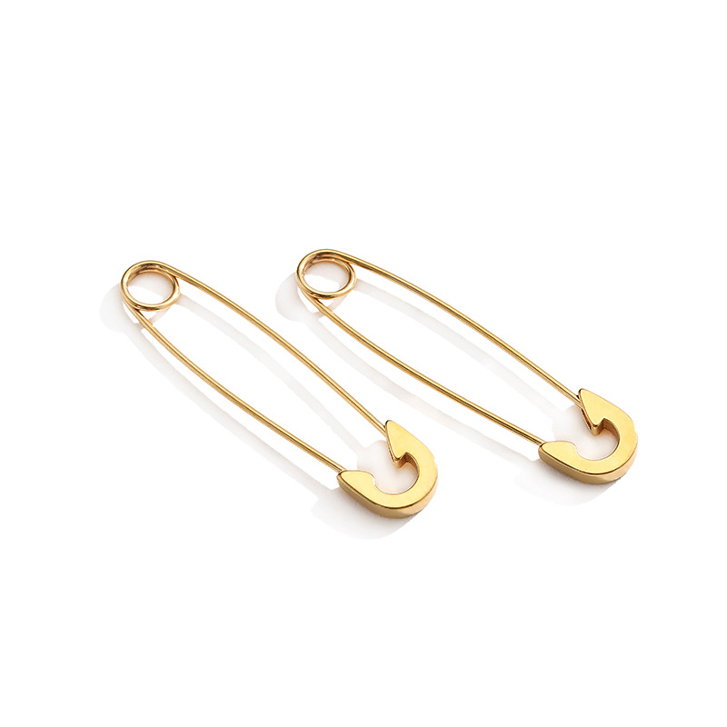 Titanium Steel Rock Tide Dumbbell Stud Earrings Men And Women Stainless Steel Earrings