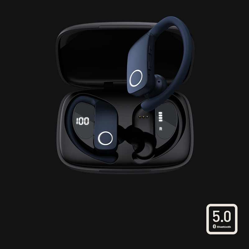 Digital Display Binaural Semi-In-Ear Noise Reduction Bluetooth Headset - Image 4