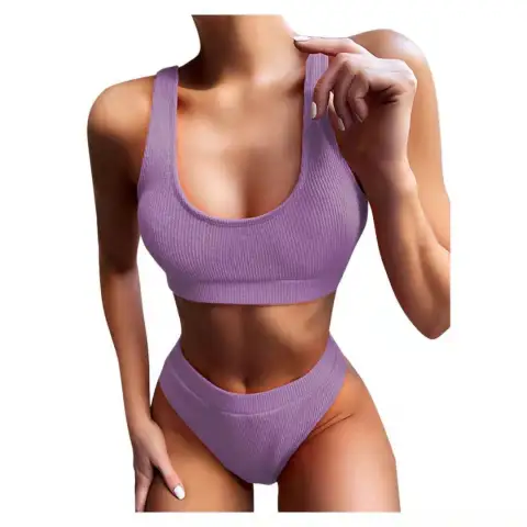 Sexy Knitting Bikini Female Swimsuit High Waist Swimwear Women