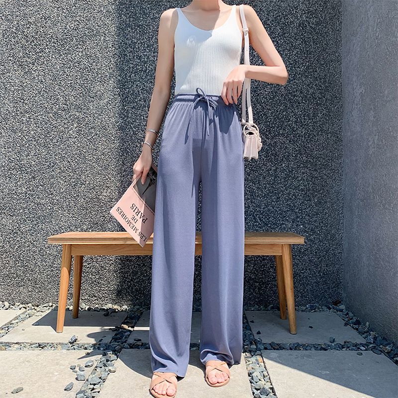 High Waist Drape Loose Straight-leg Mopping Casual Pants