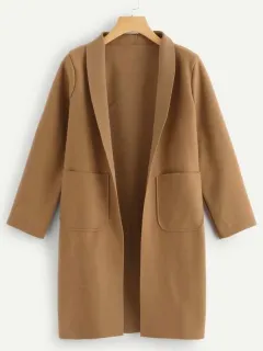 European And American New Product Solid Colour Woolen Fashion Jacket - Khaki - View 1