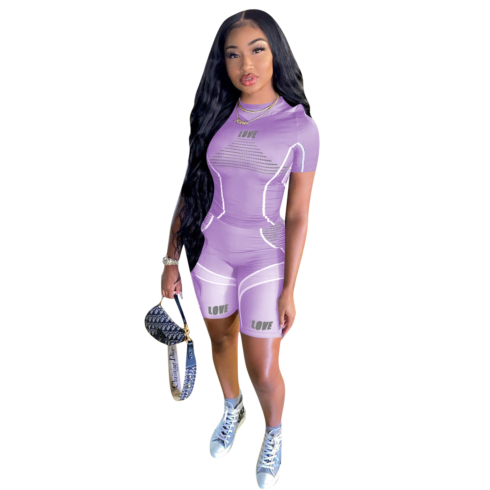 Spring And Summer New Product Printed Yoga Sweatpants Suit