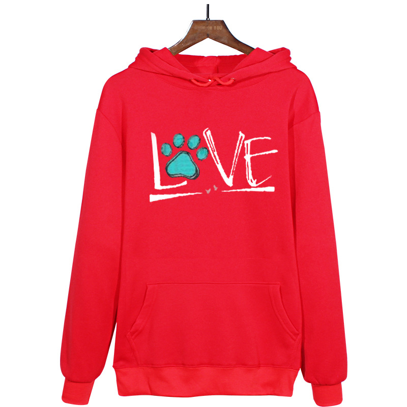 Long-sleeved Loose Plus Size Printed Hooded Sweatshirt