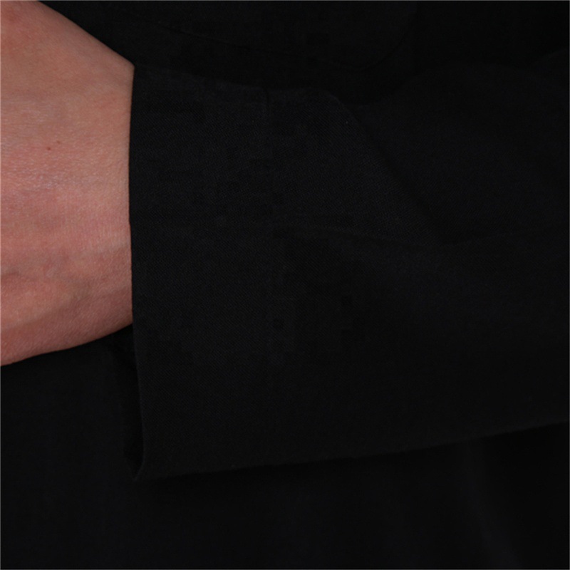 Hui Men'S Qatar Style Cotton And Linen Long-Sleeved Stand-Up Collar Plus Size Arab Robe Middle Eastern Men'S Worship Robe