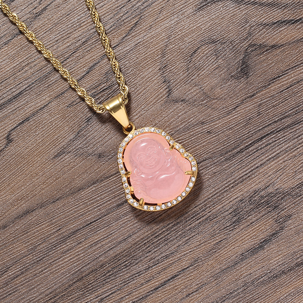 Stainless Steel Buddha Head Jewelry Necklace