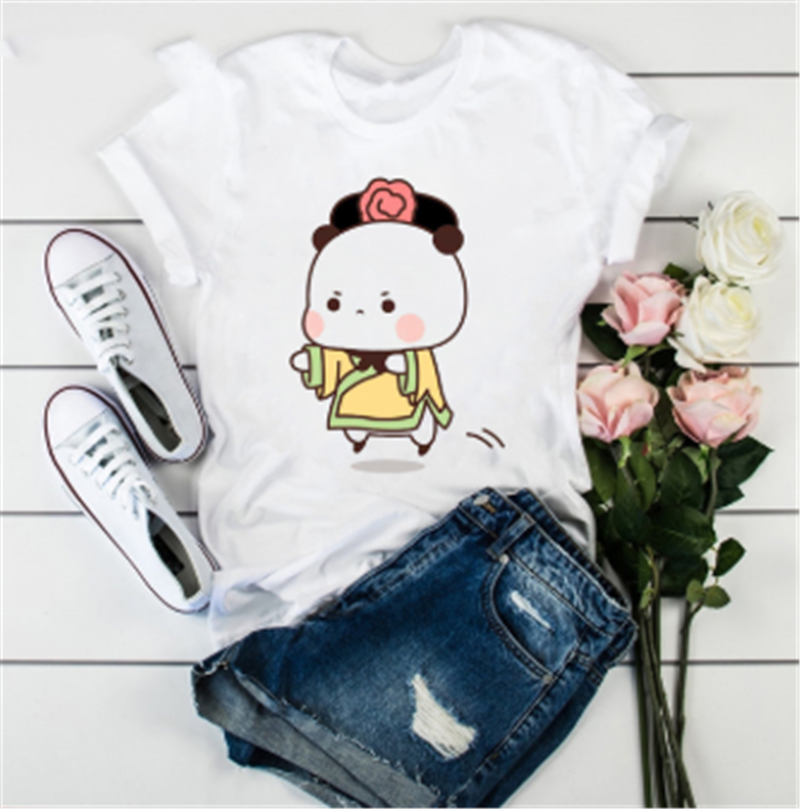 Title 18, Cute Cat Cartoon Print Loose Casual Student T-s...