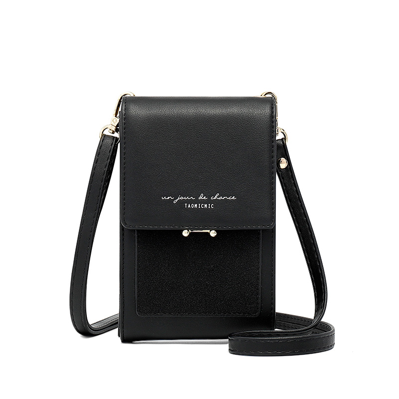 New All Match Messenger Bag Women Fashion Vertical One Shoulder Small Change Bag Large Capacity Ladies Mobile Phone Bag Black - Shop at LoveMi