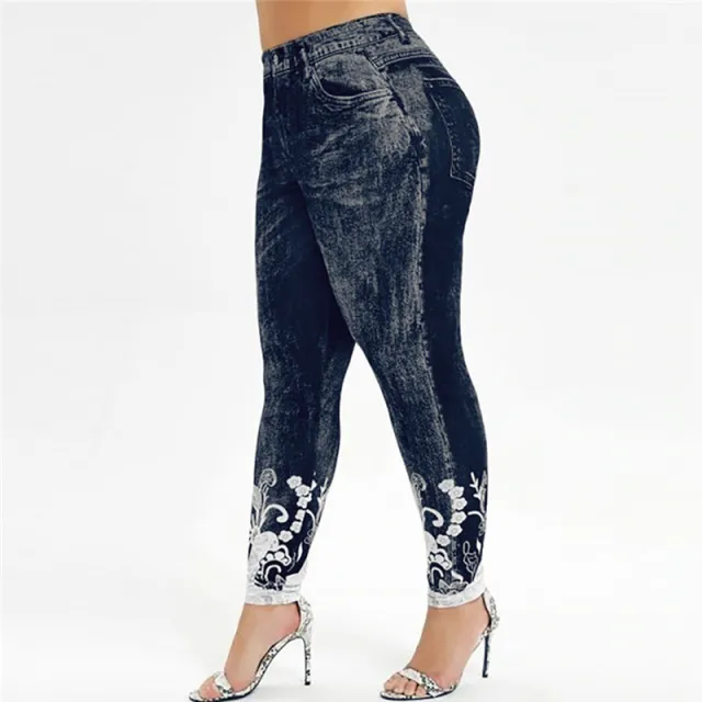 Printed Slim Yoga Leggings Plus Size Sweatpants Black - Shop at LoveMi