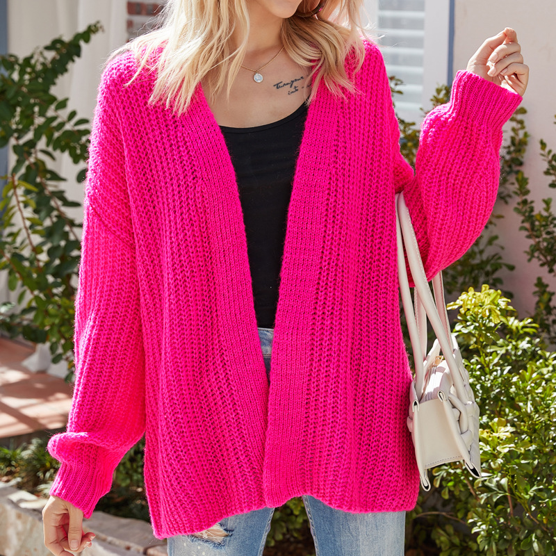 Title 2, Lazy Style Loose Sweater Cardigan for Women Sof...