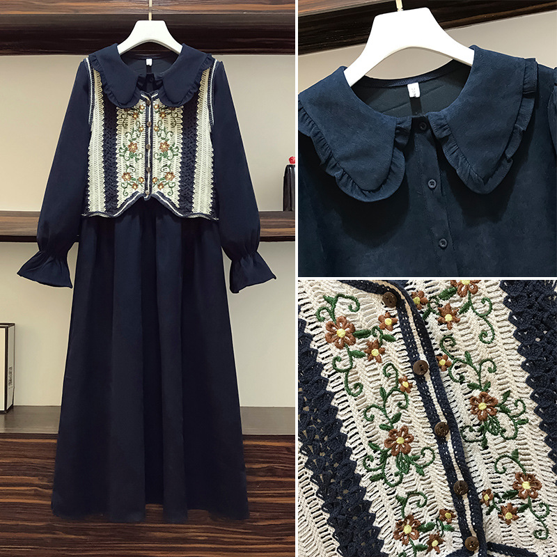 Fat Sister Mm Reduce Age Cover Belly Show Thin Waistcoat Dress Child