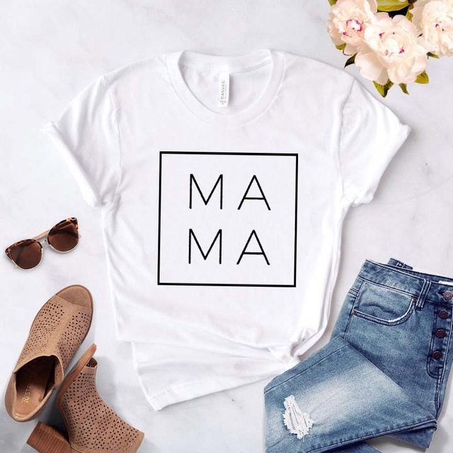 Women's Printed Letter Short Sleeved T Shirt Round Neck