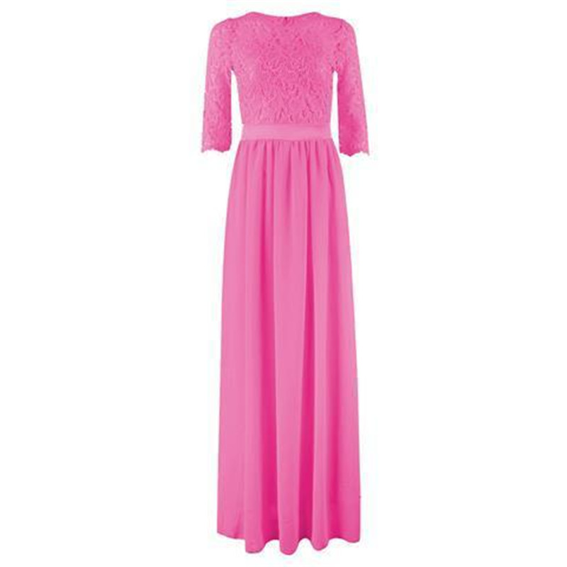 Slim Mid-sleeve Temperament Chiffon Long Dress High Waist Dress Skirt