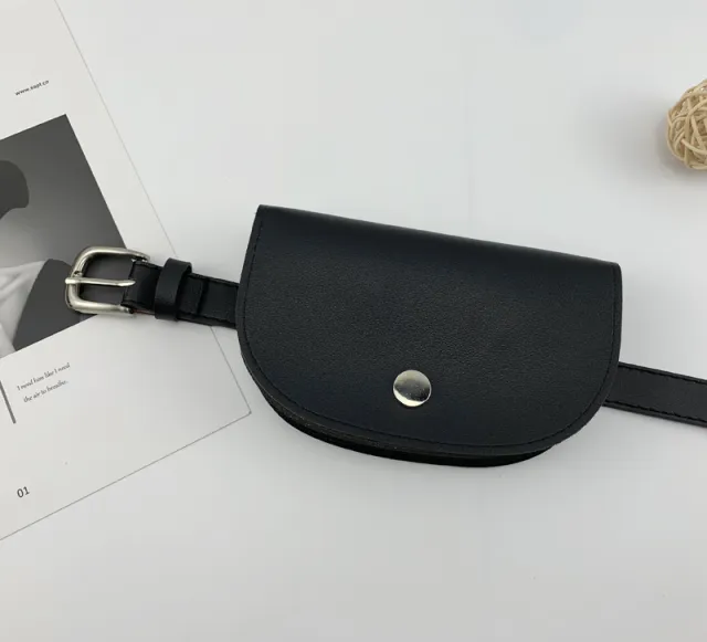Super Fire Semicircle Saddle Bag Simple And Versatile Small Pocket Decoration Black - Shop at LoveMi