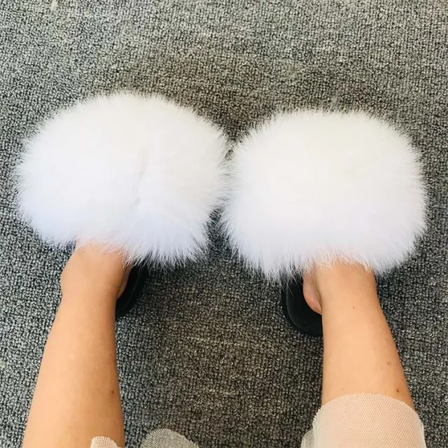 Slippers For Summer Wear Casual Fur Sandals White - Shop at LoveMi