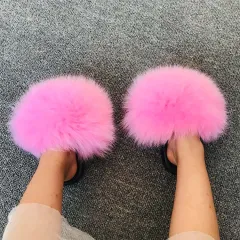 Slippers For Summer Wear Casual Fur Sandals - Pink - View 1