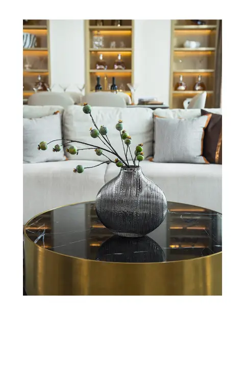 Silver Striped Glass Vase Flower Arrangement Hydroponic Accessories Modern