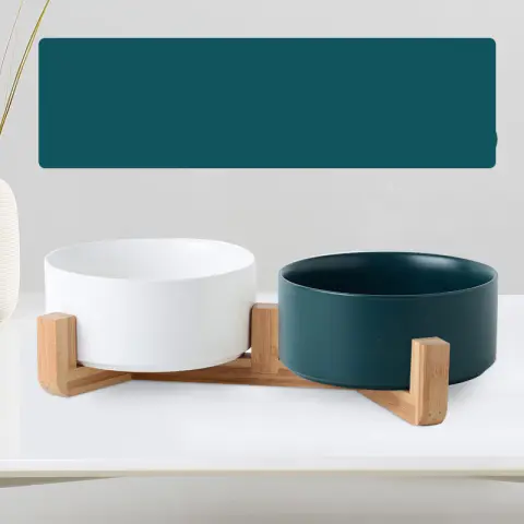 Cat Bowl Double Ceramic Dog Cat Food Pet