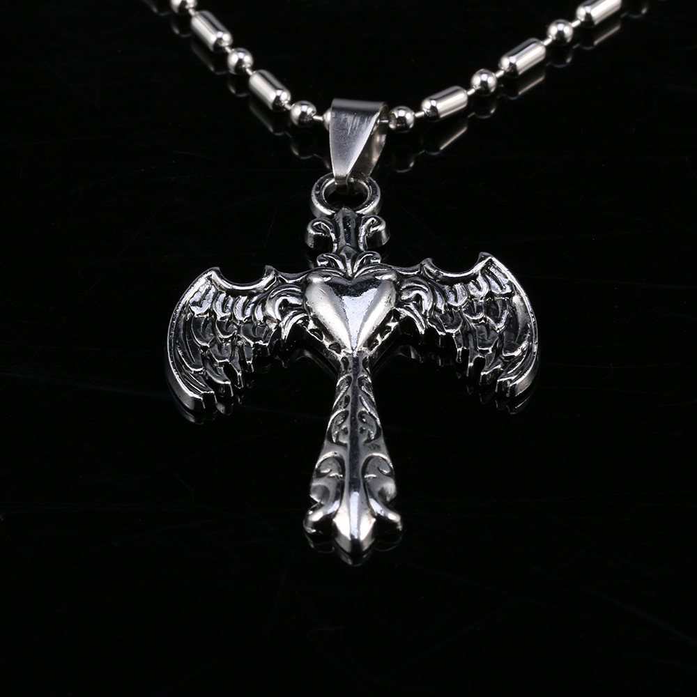 Angel Wings Love Cross Necklace