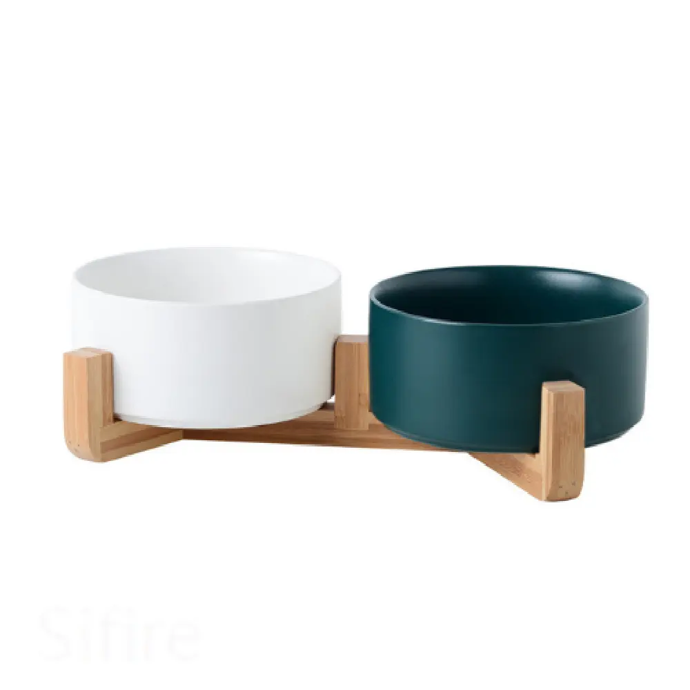 Cat Bowl Double Ceramic Dog Food Pet