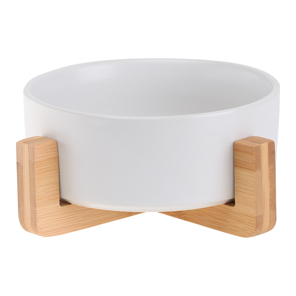 White bowl wooden frame