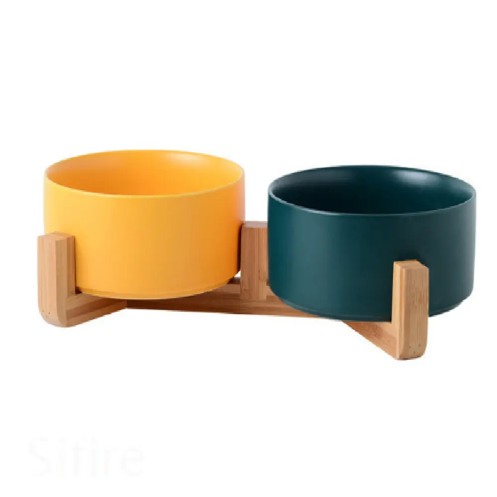 Cat Bowl Double Ceramic Dog Food Pet