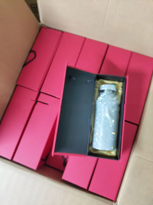 Diamond Bottle Diamond Vacuum Bottle Diamond Vacuum Cup Red Gift Box - Shop at LoveMi