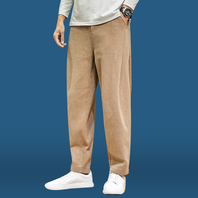 Men's Spring And Summer Chinese Style Linen Pants