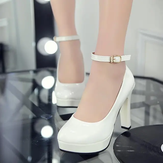Work Shoes Women Black Pumps Spring Casual Shoes Female High Heels White Red Weding Shoes Red - Shop at LoveMi