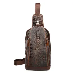 Genuine Leather Men's Chest Bag Fashion Casual - View 1