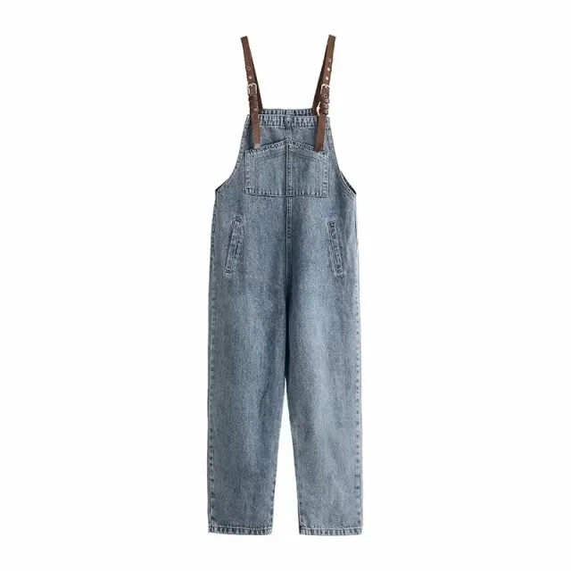Loose Wide leg Harem Denim Overalls Blue - Shop at LoveMi
