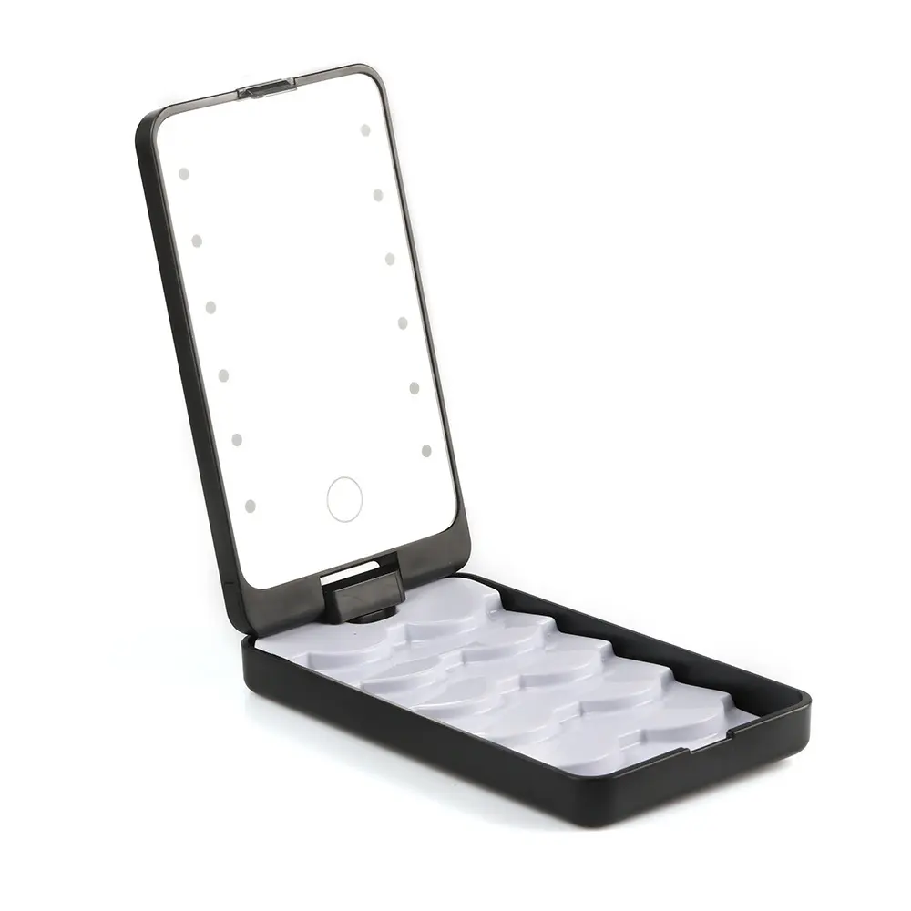 False Eyelashes with Storage Box Mirror 5 Pairs