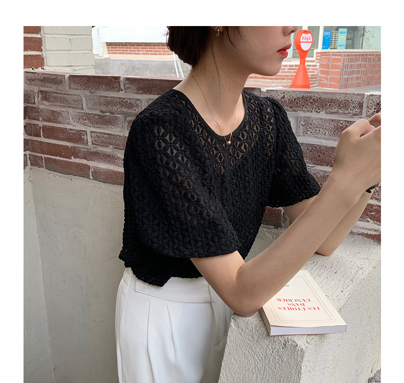 Title 11, Two-piece French Retro Foam Sleeve Lace Top Fre...