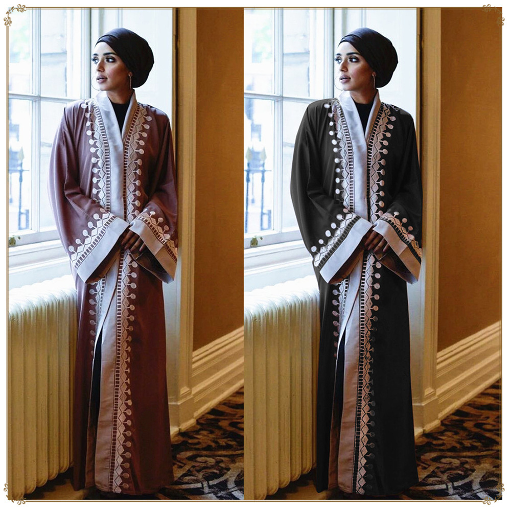 Middle Eastern Embroidered Cardigan Women's Robe