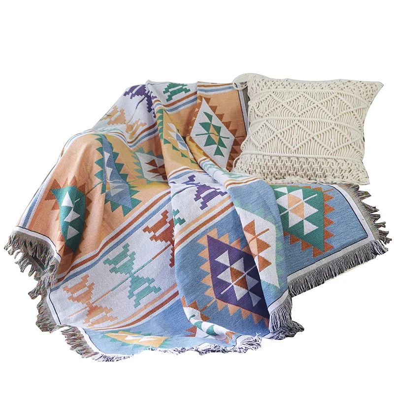 Bohemia Sofa Cover Geometric Throw Blanket For Beds Spread Sofa Towel Knitted Blanket - Morocco