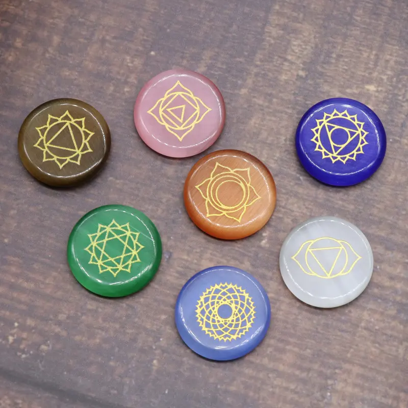 Seven Opal Chakras Yoga Energy Healing Stone Flannel Bag