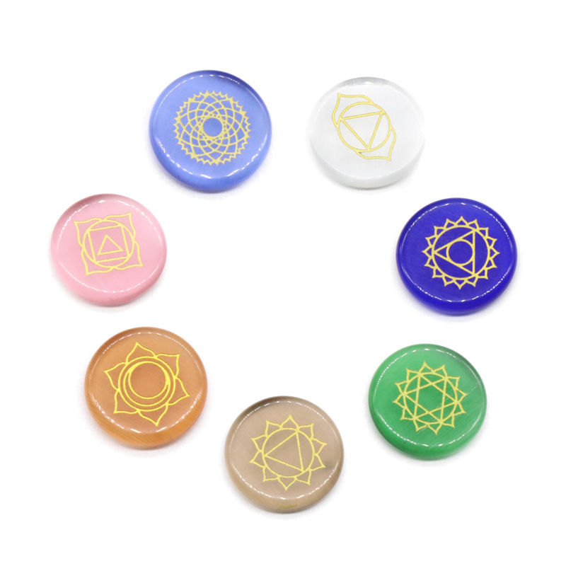 Seven Opal Chakras Yoga Energy Healing Stone Flannel Bag Wish Amazon Cross-Border Hot Sale — foto 4