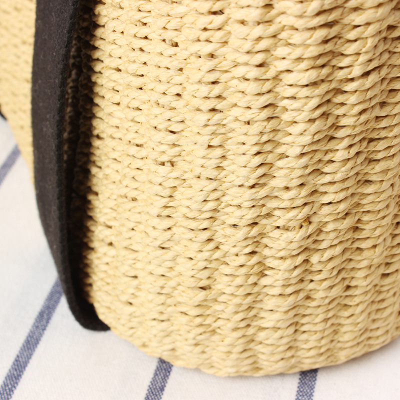 A New Semi-circle Fringed One-shoulder Straw Woven Bag Sui Sui Paper Woven Bag Beach Bag Fashion Female Bag