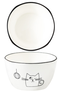 Title 9, DakeCat 4.5 Inch Cat Ceramic Tableware Square B...