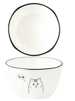DakeCat 4.5 Inch Cat Ceramic Tableware Square Bowl Dish Set Rice Eating Bowl Restaurant K - Shop at LoveMi