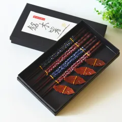New Products On Sale Japanese Wooden Chopsticks Gift Box Set 4 Pairs Of Chopsticks Chopsticks Combination Gift Set - Tortoise Shell Cherry Blossom - View 1